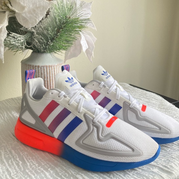 adidas Other - Adidas ZX 2K Boost White Red Blue Sneakers